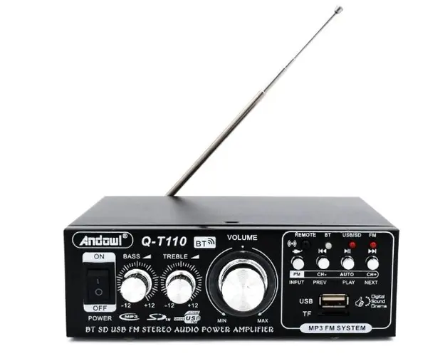 Amplificator Bass Profesional Andowl Q T110 Tip Statie cu Bluetooth Negru