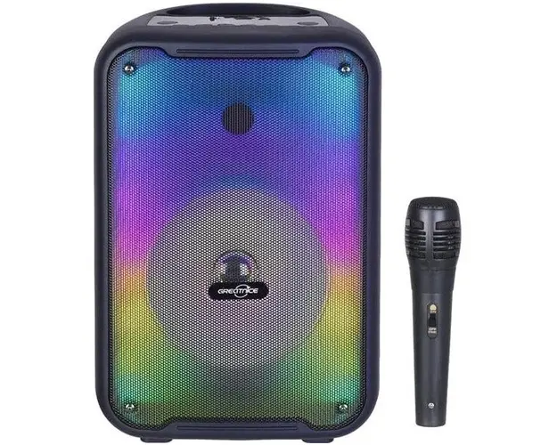 Boxa Portabila GTS-1726 Bluetooth 8 Inchi Lumini LED RGB cu Microfon