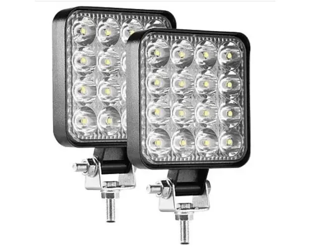 Set 2 Proiector PATRAT 16 led 12v-24v 48w lumina alba 6000k Slim LY