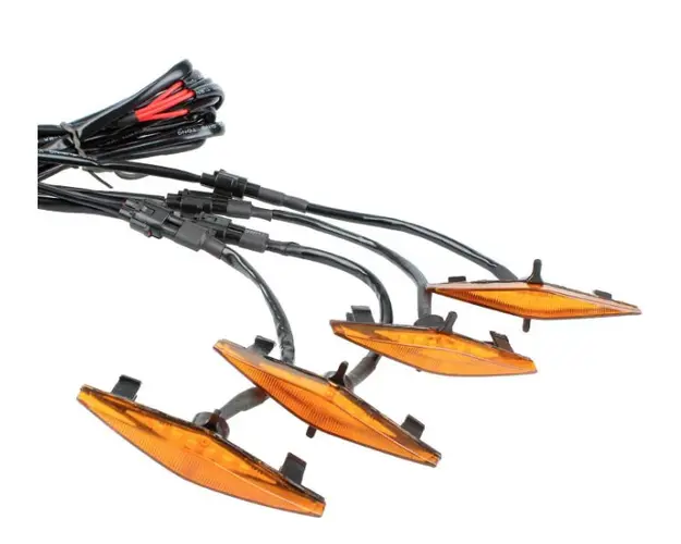 Set 4 lumini de zi si gabarit F3 pentru auto sau autocamioane montaj pe grila 12V/24V