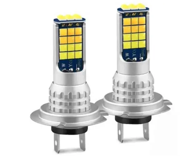 Set 2 Bec Led H7 3030 Smd 90W cu 2 moduri de lumina (rece si calda)