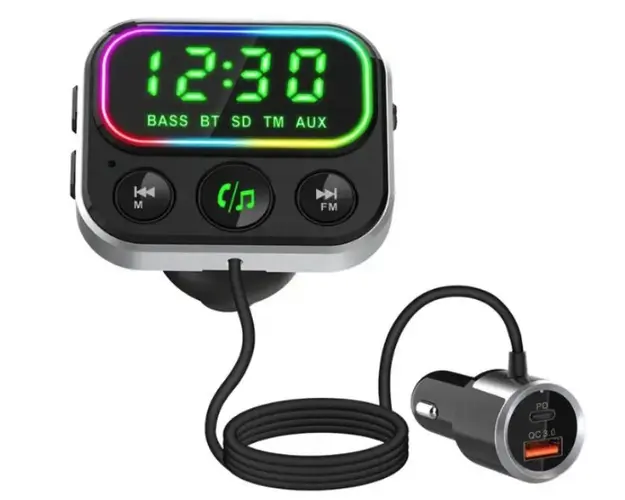 Modulator Transmitator FM Auto BC79 Bluetooth QC 3.0 negru