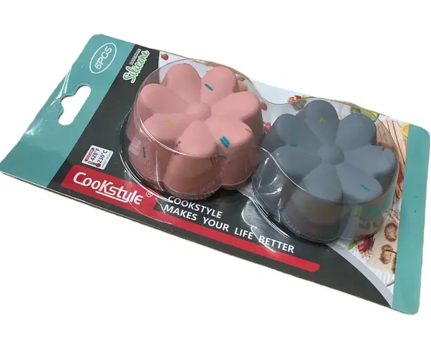 Set 6 forme din siliconin forma de floare pentru briose