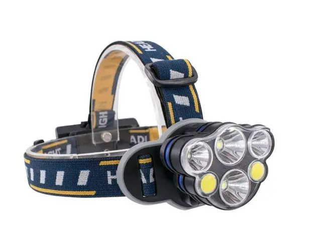 Lanterna frontala de cap 6 LED prindere pe cap RD C085 Negru Galben