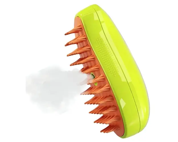 Perie 3 in 1 multifunctionala pentru animale de companie cu aburi pulverizare si dozator incorporat