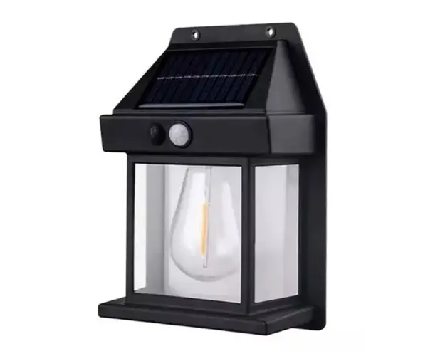 Lampa solara de perete tip bec clasic cu senzor de miscare fara fir LED 3W