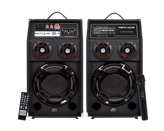 Set Boxe Profesionale KTA 284 cu Microfon Wireless Telecomanda si joc de lumini