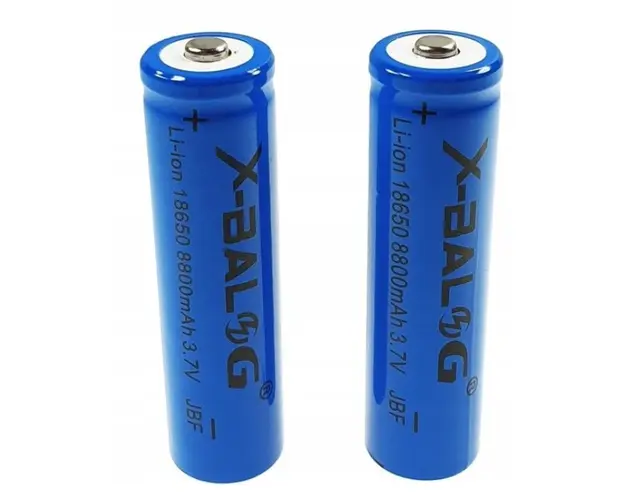 Set 2 Acumulatori X BALOG reincarcabili 18650 de 8800 mAh 3.7 V Li ion albastri