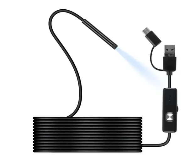 Camera endoscop 3 in 1 pentru Android si Windows 10 METRI waterproof