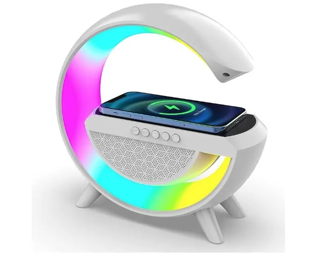 Boxa Multifunctionala 3 in 1 lampa LED RGB smart BT 2301 boxa bluetoothb incarcator telefon wireless lumina RGB