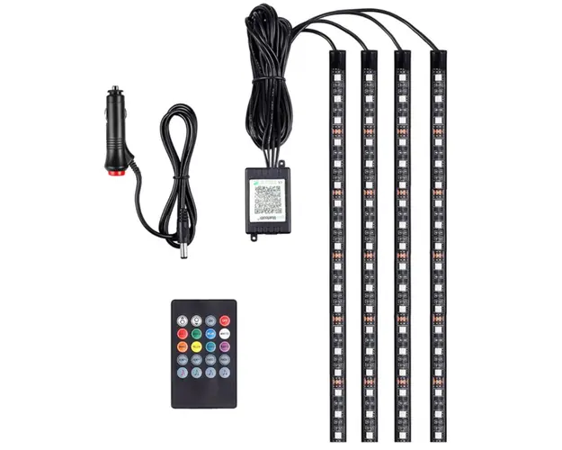 Lumini Ambientale RGB LED Cu Telecomanda Pentru Masina Q CD52