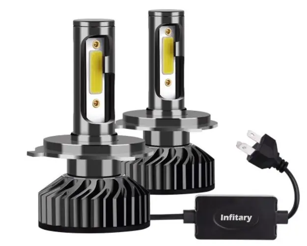 Set 2 becuri LED H4 auto cu doua faze F2 H4 putere 100W