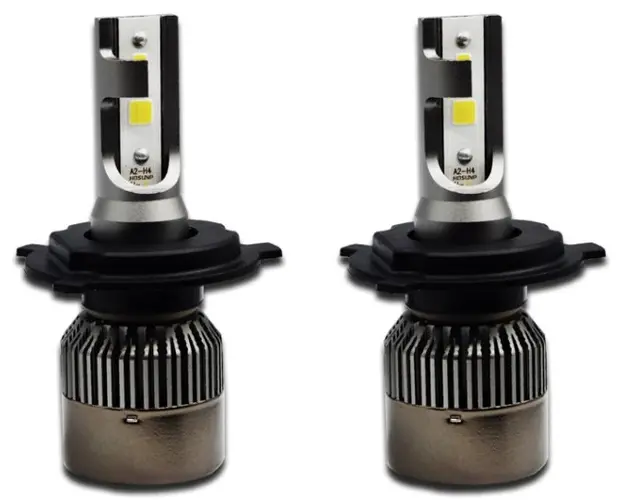 Set 2 Becuri H4 Led Auto cu doua faze R6 putere 80W - 4000Lm temperatura 6000k 