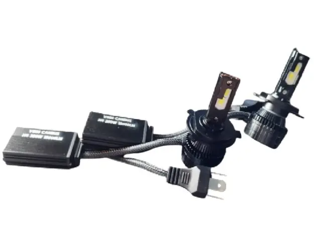 Set 2 becuri LED H4 V88s cu doua 2 faze 3 pini Canbus putere 380W lumina alb-rece 18 000 lumeni temperatura 6000k