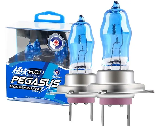 Set 2 becuri Pegasus H7 Xenon EFFECT halogen putere 100W temperatura 6000K 