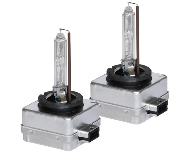 Set 2 becuri Xenon D1S White auto pentru far suport metalic 35W 6000K