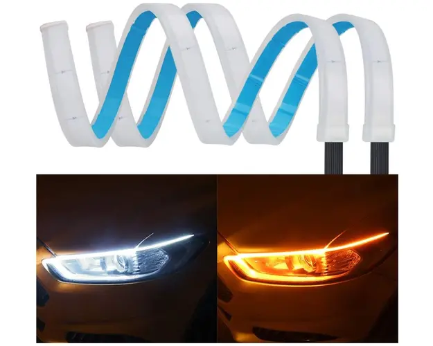 Set 2 Benzi Matrix 45CM LED flexibile pentru faruri-alb si galben