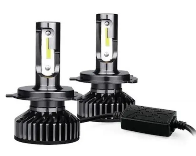 Set 2 Lampi LED V80 H4 auto canbus cu doua faze putere 200W temperatura 6000K