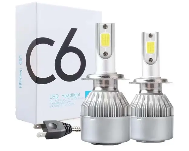 Set 2 LED-uri Auto C6-H4 cu doua faze putere 36W 3800 Lumeni