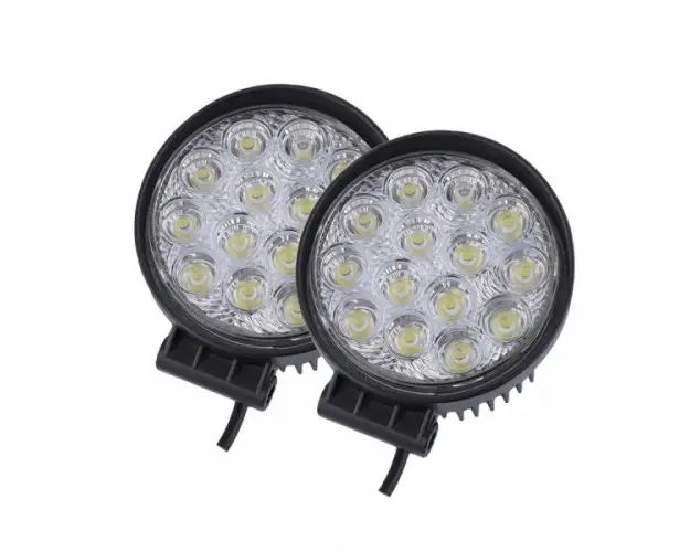 Set 2 Proiectoare LED Rotunde 14 LED uri 35mm 42W SLIM