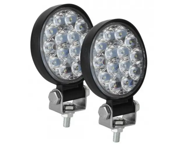 Set 2 Proiector ROTUND 14 LED 12v-24v 42w lumina alba 6000k SLIM