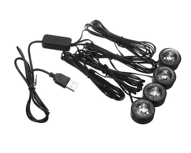 Set 4 Lumini Interior Auto A10 USB LED RGB Star Light
