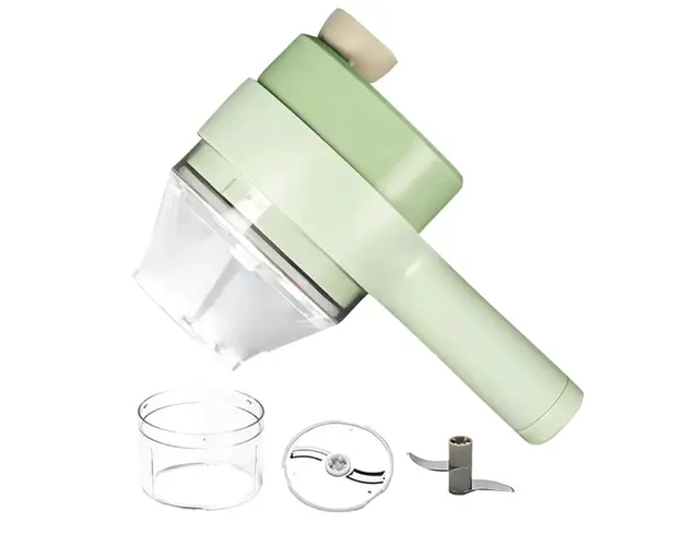 Tocator 4 in 1 Electric pentru Alimente Ideal pentru Taiere Carne Legume Fructe Portabil Verde