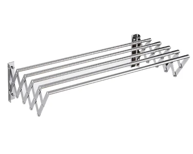 Uscator rufe din aluminiu retractabil cu prindere in perete si 5 bare