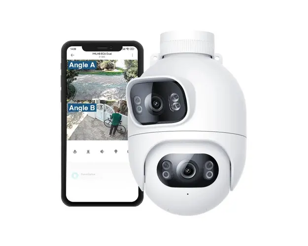 Camera de supraveghere Smart Xiaomi IMILAB EC6 Dual, Alb, 2K+2K, 360 , Detectie miscare, Comunicare bidirectionala, Night Vision, Alerta luminoasa sonora, Aplicatie dedicata