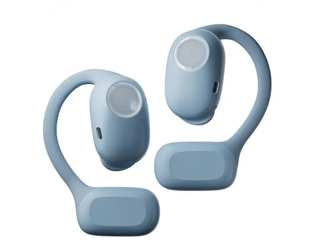 Casti wireless open-ear Blackview AirBuds 100 cu cutie de incarcare 500mAh, Bluetooth 5.3, Ice Blue
