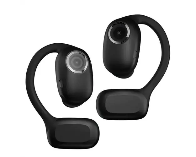 Casti wireless open-ear Blackview AirBuds 100 cu cutie de incarcare 500mAh, Bluetooth 5.3, Onyx Black