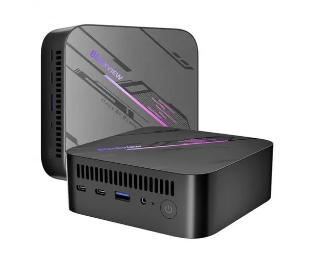 Mini PC Blackview MP100 Negru, AMD R7 5700U, pana la 4.3GHz, 16GB DDR4, 512GB SSD, Windows 11, Wifi 6, 4K 144Hz UHD