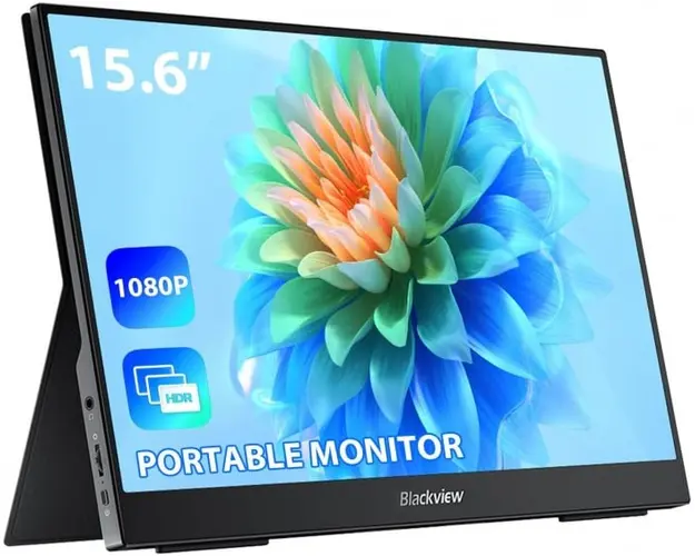 Monitor portabil Blackview Table 8 - Monitor de gaming de 15.6 pentru laptop, monitor computer 1080P FHD, extensie ecran laptop USB-C HDMI, display HDR IPS cu coperta inteligenta si difuzoare