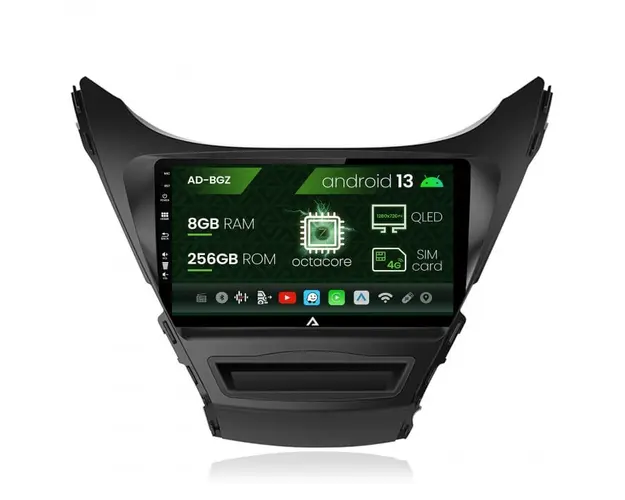 Navigatie Hyundai Elantra (2012-2014), Android 13, Z-Octacore 8GB RAM + 256GB ROM, 9Inch - AD-BGZ9008+AD-BGRKIT177