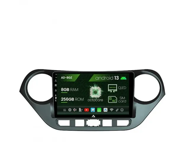 Navigatie Hyundai I10 (2013-2017), Android 13, Z-Octacore 8GB RAM + 256GB ROM, 9 Inch - AD-BGZ9008+AD-BGRKIT196