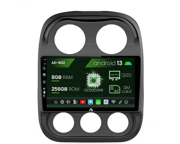 Navigatie Jeep Compass (2009-2016), Android 13, Z-Octacore 8GB RAM + 256GB ROM, 10.1 Inch Inch - AD-BGZ9008+AD-BGRKIT284