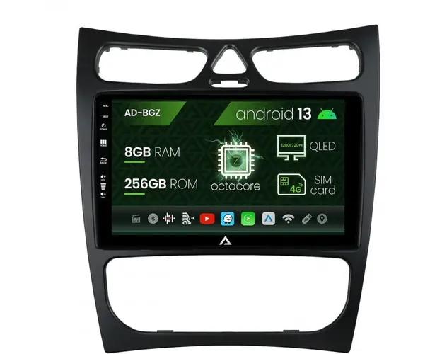 Navigatie Mercedes Benz CLK W209 (2000-2005) (2000-2005), Android 13, Z-Octacore 8GB RAM + 256GB ROM, 9 INCH - AD-BGZ9008+AD-BGRKIT416