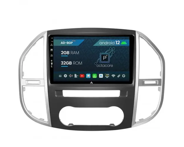 Navigatie Mercedes Benz Vito (2016+), Android 12, P-Octacore 2GB RAM + 32GB ROM, 9 Inch - AD-BGP9002+AD-BGRKIT407v3