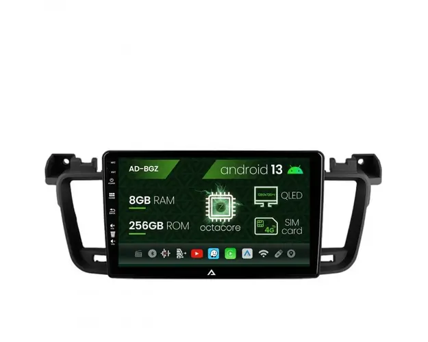 Navigatie Peugeot 508 (2010-2018), Android 13, Z-Octacore 8GB RAM + 256GB ROM, 9 Inch - AD-BGZ9008+AD-BGRKIT264