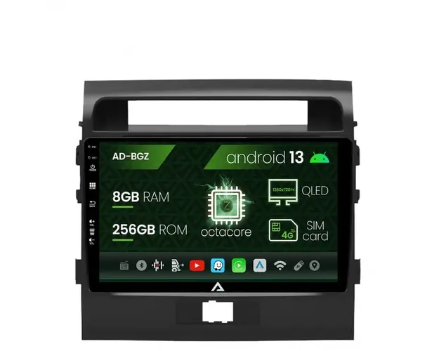 Navigatie Toyota Land Cruiser 200 (2007-2015), Android 13, Z-Octacore 8GB RAM + 256GB ROM, 9 Inch - AD-BGZ9008+AD-BGRKIT075
