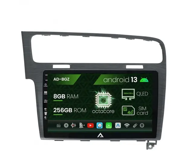 Navigatie Volkswagen GOLF 7, Android 13, Z-Octacore 8GB RAM + 256GB ROM, 10.1 Inch - AD-BGZ10008+AD-BGRKIT023A
