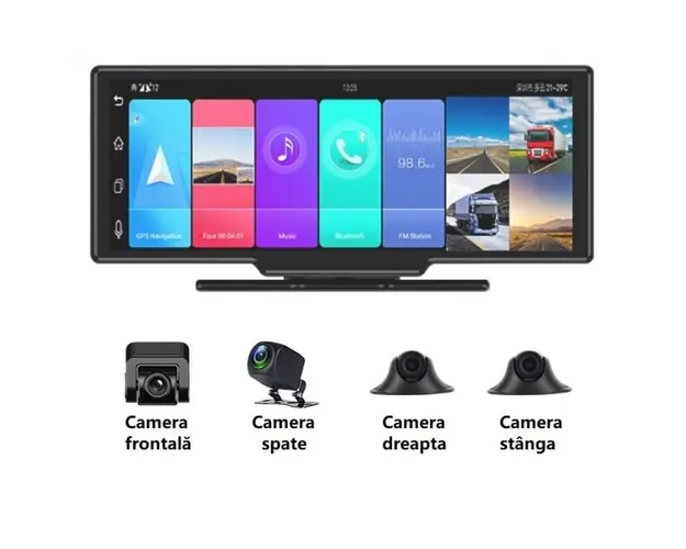 Navigator pentru bord autoturism STAR T99 DVR, 4G, 10.26 touch screen, Android 8.1, 2GB RAM 32GB ROM, Flota, DMS, GPS, ADAS, 4 Camere