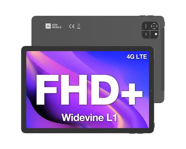 Tableta AGM Pad T1, Gri, 4G LTE, 10.36 2K IPS, 8GB RAM (4GB + 4GB Extensibil), 128GB ROM, Android 14, Camera 13MP, Baterie 7000mAh, Dual SIM