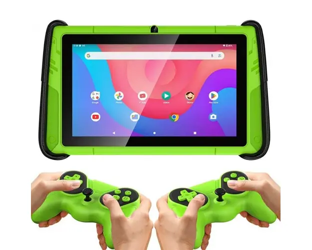 Tableta iSEN Pritom K7 PRO pentru copii, Verde, 7 inch HD, 4GB RAM, 64GB ROM, Android 12, Camera dubla, Baterie 3500mAh, Wi-Fi, Bluetooth, GPS