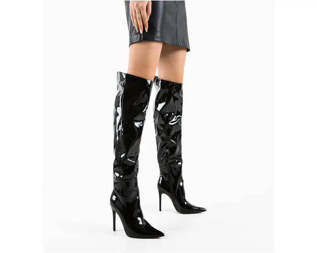 Cizme cu toc Bybyam Negre 2