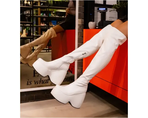 Cizme dama Youldam Albe