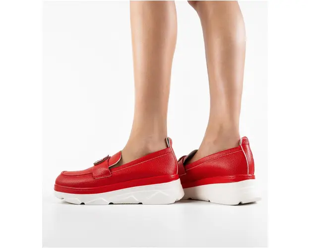 Pantofi casual dama Lonaza Rosii