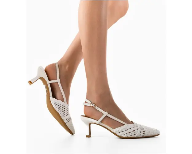 Pantofi cu toc Alexandrit Albi