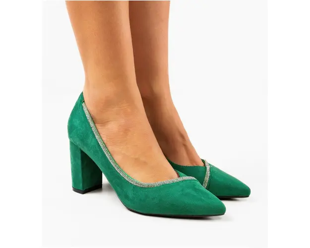 Pantofi cu toc Bavalka Verzi