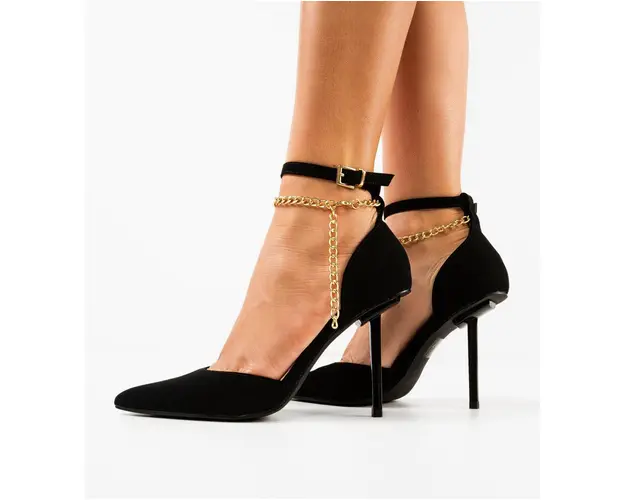 Pantofi cu toc Clayland Negri